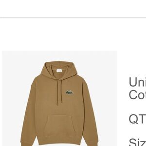 Lacoste unisex Brown Hoodie and pants set with Green Emblem